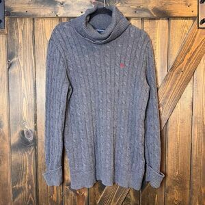 Polo Ralph Lauren Sport Cable Knit Turtleneck Tunic Sweater